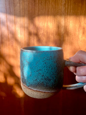 Aqua Blue Speckled Mug - Tall