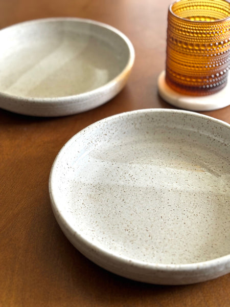 Glossy White Shallow Bowl
