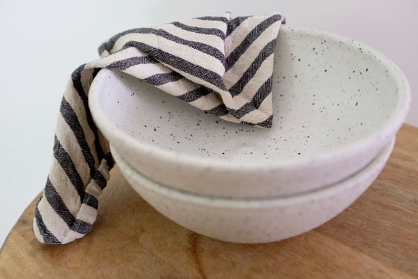 White Speckled Entree Bowl