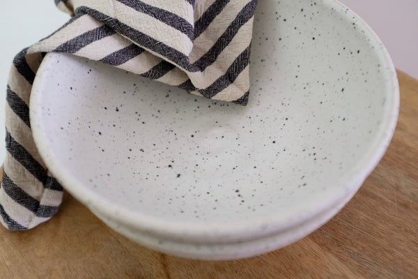 White Speckled Entree Bowl